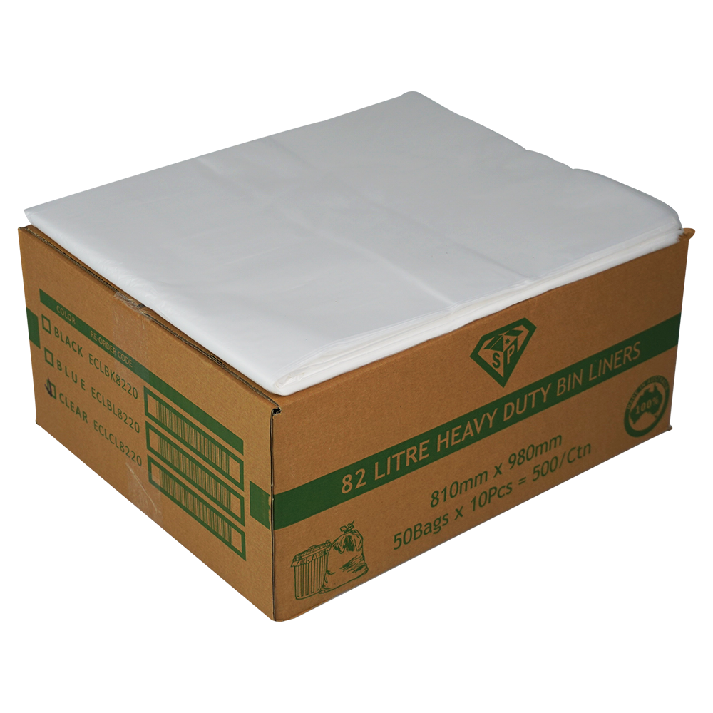 82 Litre Clear Heavy Duty Bin Liner