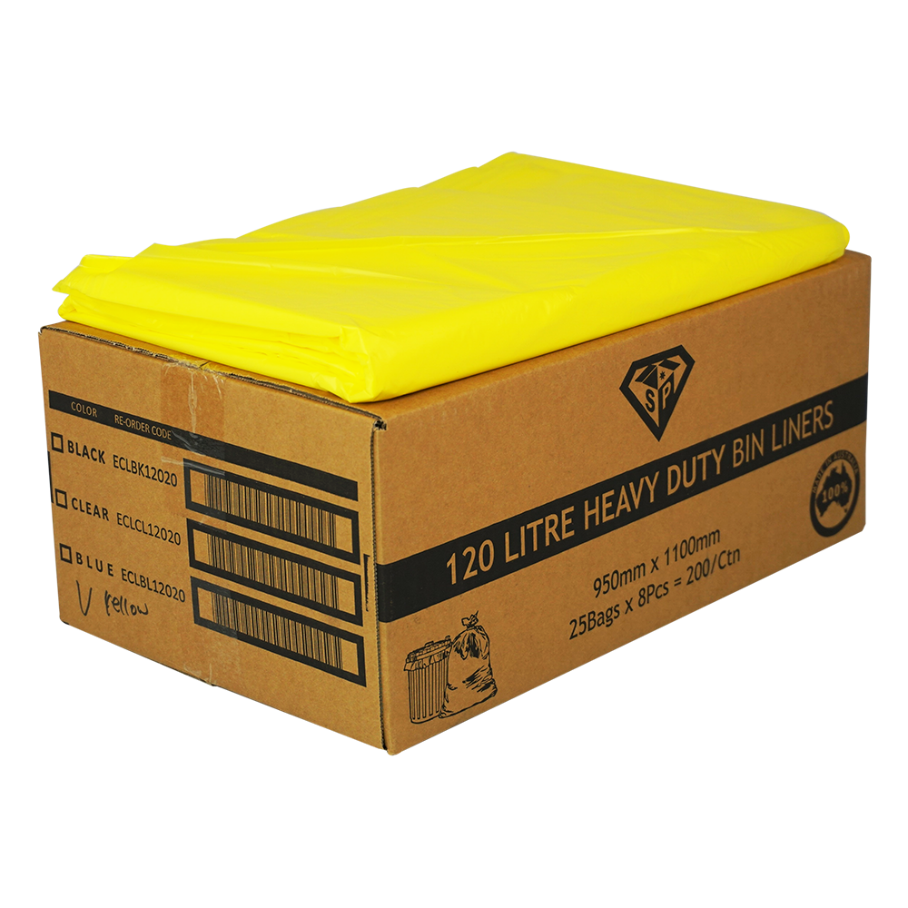 Bin liners yellow 120ltr
