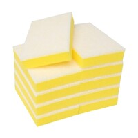 EDCO Non scratch sponge scourer 10 pack - white & yellow