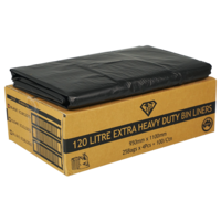 bin liners 120ltr black (100's)