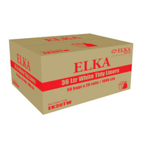 ELKA 36L Regular Duty Bin Liners - White 50/Roll