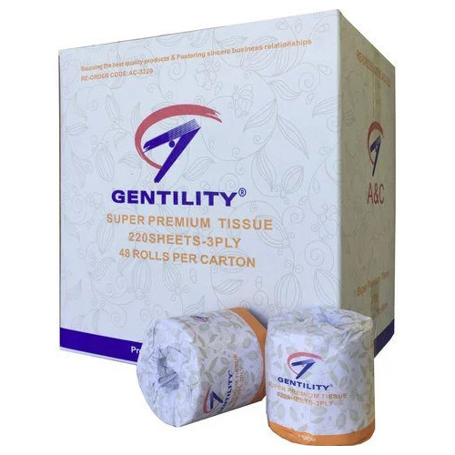 GENTILITY Premium 3-ply Toilet Paper - 48 Rolls - 220