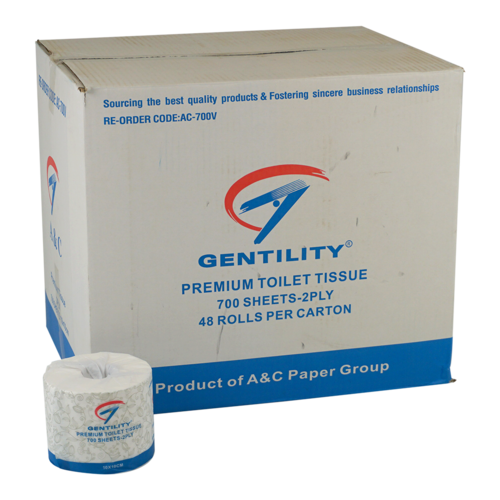 GENTILITY Toilet Paper 700 Sheets 2ply x 48 Rolls