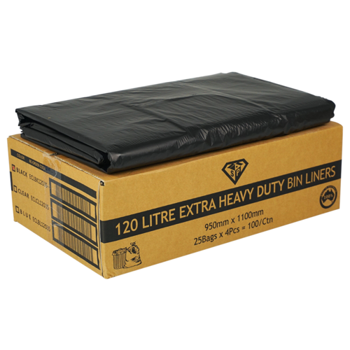 bin liners 120ltr black