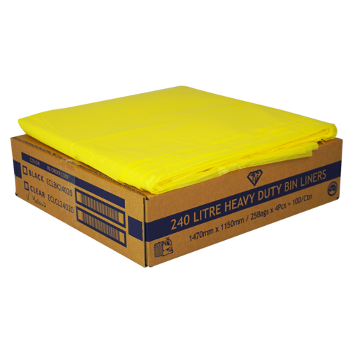 Bin liners yellow 240ltr