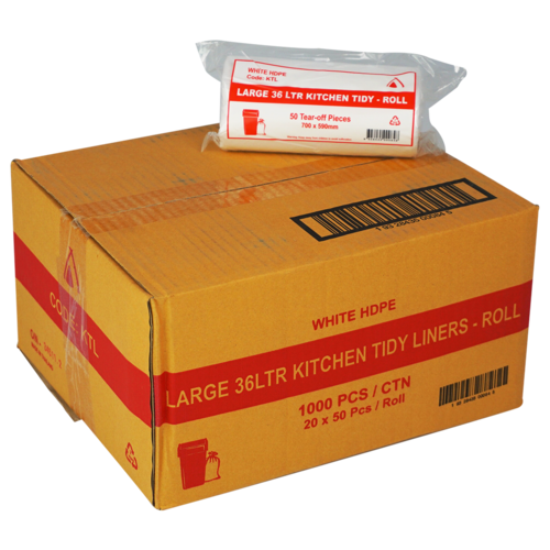 bin liner 36ltr kitchen tidy white