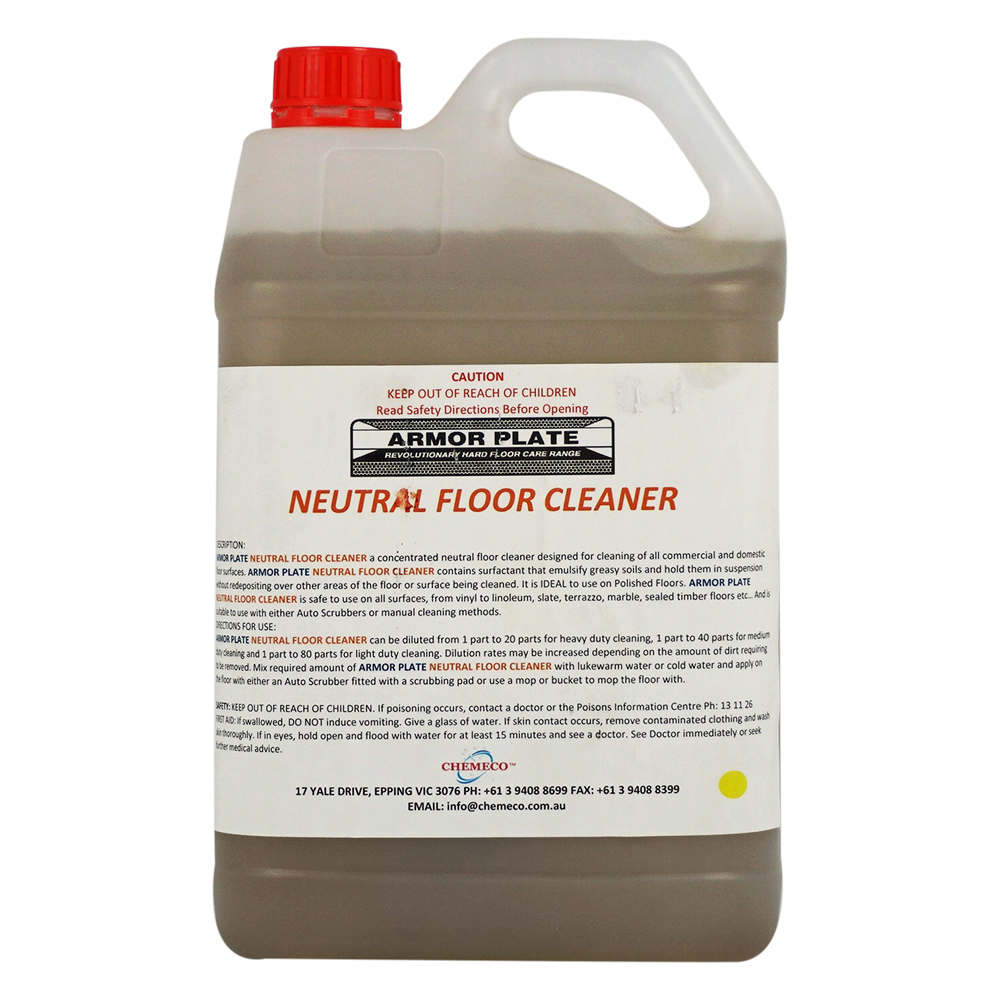 Chemeco Armor Plate Neutral Lowfoam detergent for glossy floors