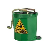 EDCO 16L Commercial Heavy Duty Metal Wringer Mop Bucket - Green