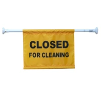 NAB CLEAN Door Stay Yellow Hanging Sign - Caution
