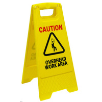 NAB CLEAN Overhead Work Yellow Safety Sign