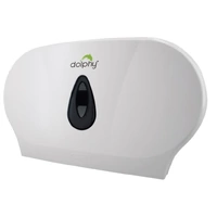 Dolphy Twin Jumbo Toilet Roll Dispenser - White
