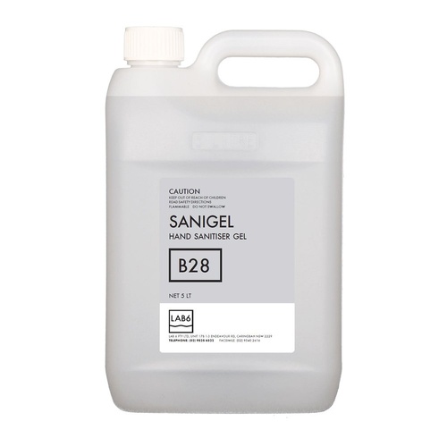 LAB6 Sanigel 70% Isopropyl Hand Sanitiser Gel - 5L