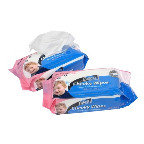EDCO Cheeky Baby Wipes - 100 Sheets/Pack, Alcohol-Free, Fragrance-Free