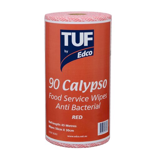 EDCO TUF Calypso Food Service Wipe Roll - Red