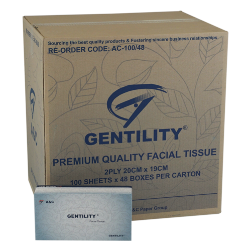 gentility Facial Tissue 100 Sheets 2ply