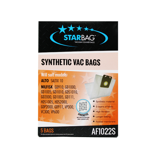 Cleanstar Synthetic Vacuum Bags AF1022S - 5 pack