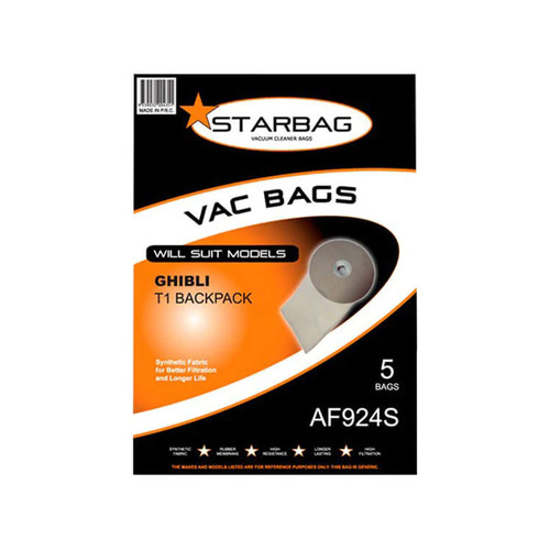 CLEANSTAR Synthetic Vacuum Bags for Ghibli T1AF924S - pack of 6