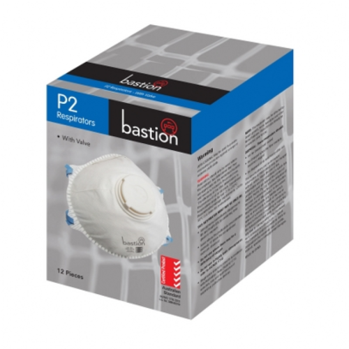 BASTION P2 Respirators - with valve - box of 12