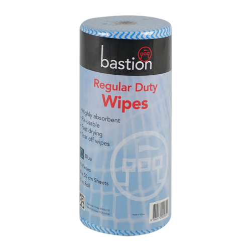 Bastion Regular Duty Wipes 45m - blue