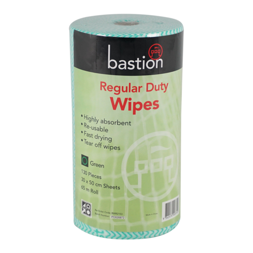 Bastion Regular Duty Wipes 65m - Green