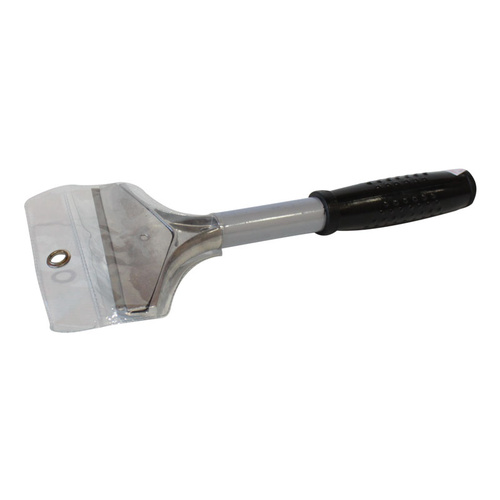 short grey metal metallic handle scrapper