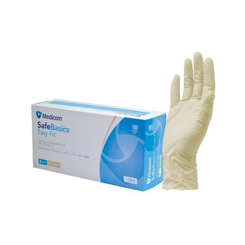 MEDICOM Easy Fit Latex Lightly Powdered Gloves - Medium
