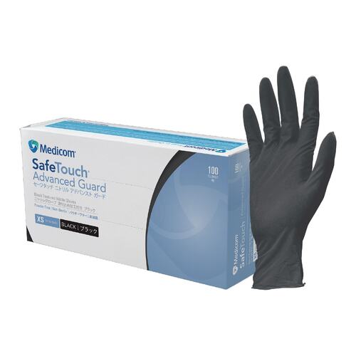 MEDICOM Advanced Guard Nitrile Gloves Black - XL